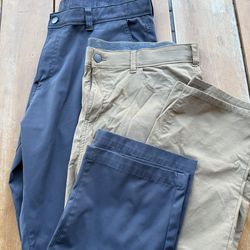 Men’s Work Pants Bundle (2 Pairs) – 38x32 & 40x32 – Khaki & Gray