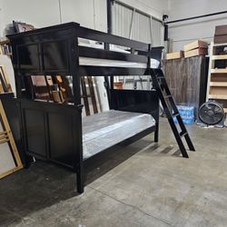 Twin Over Twin Bunk Bed And Mattress 