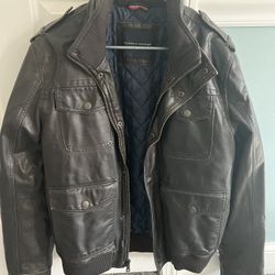 Tommy Hilfiger Faux Leather Bomber Style Jacket 