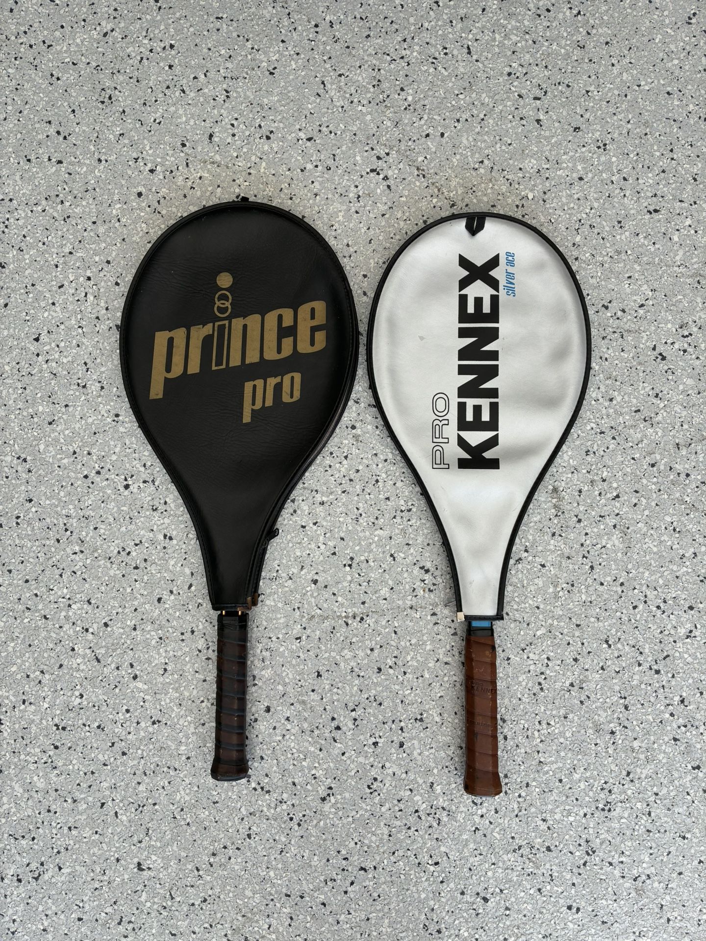 2 Tennis Rackets w/ Covers. PRO KENNEX / PRINCE PRO. Pre Owned. Nice Condition.