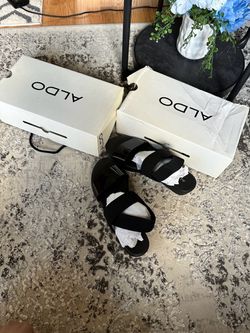 Brand New ALDO Black Sandals with shoebox