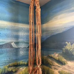 Vintage Macrame Plant Hanger - 5 ft long