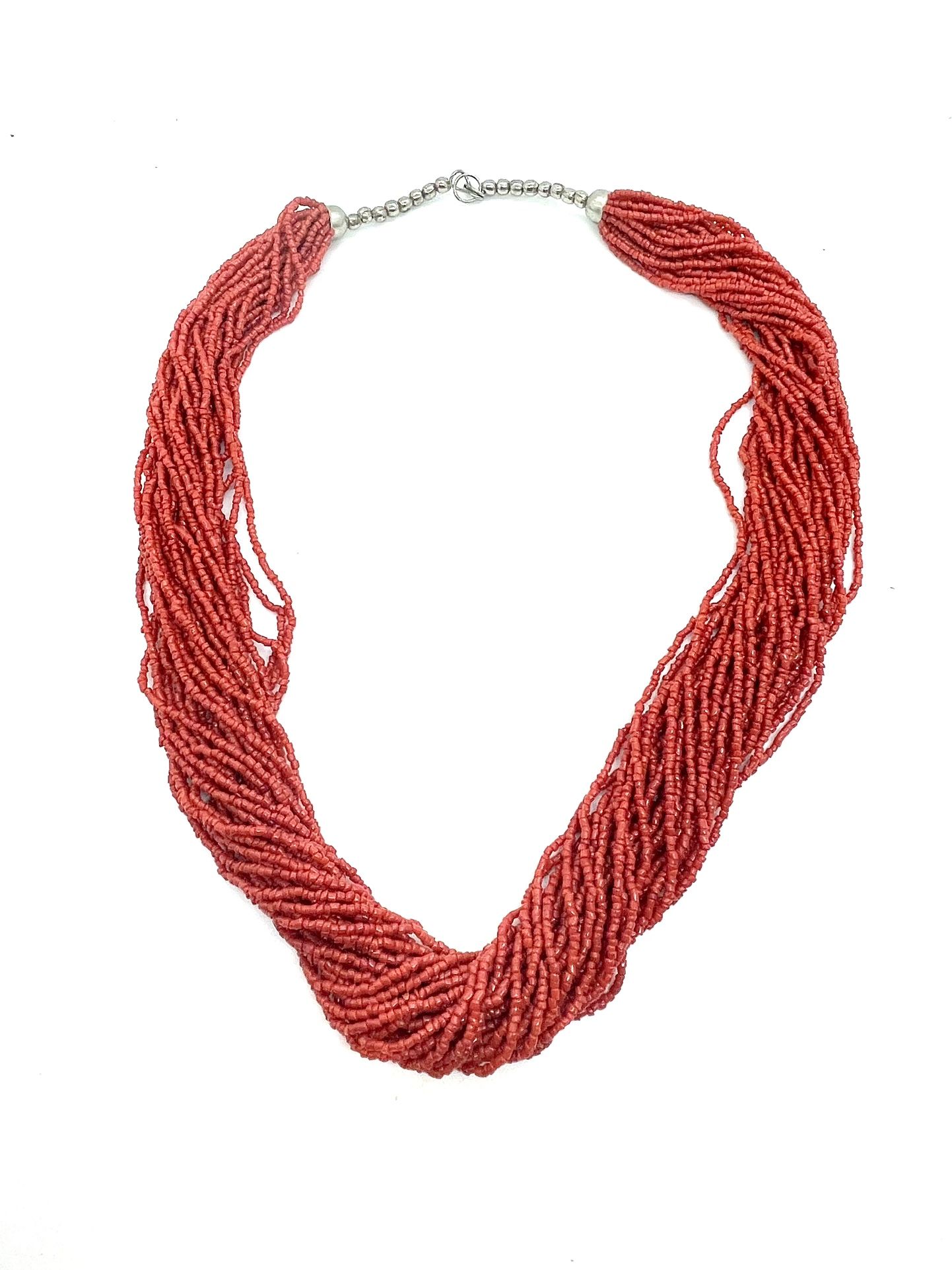 Vintage Red Coral Multi Strand Necklace. 8770