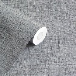 Gray / blueish Linen texture peel and stick wallpaper