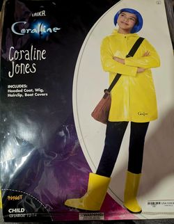 Coraline  Halloween Costume kids size Large 12-14