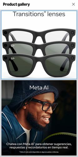 Ray•Ban Meta Wayfarer [ Gen 1] Model: RW4008 F: Matte Black, T: 155, S:53 Large, Lenses Transitions Graph-Green