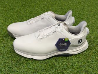 FootJoy Pro/SLX BOA Golf Shoes White/Gray | Size 9.5 M | NEW | Spikeless
