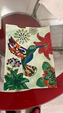 Hummingbird acrylic paint