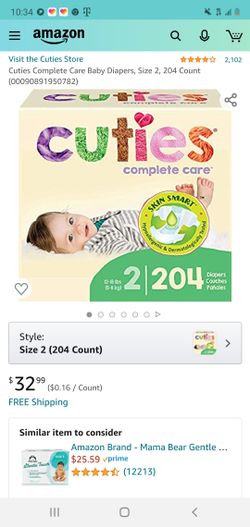 Cuties diapers size 2