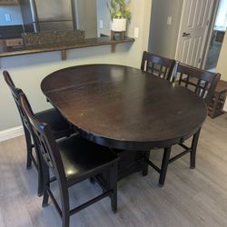 Espresso Brown Dining Table Set With 4 Chairs (Pickup Only)