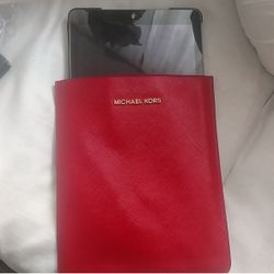 Michael Kors Red Ipad bag with gold 