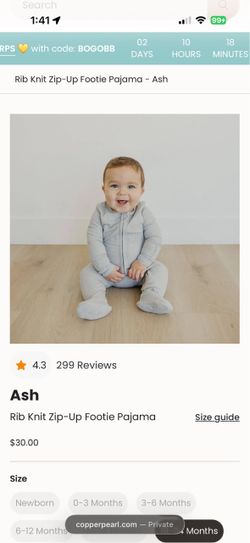 Copper Pearl Rib Knit Zip-Up Footie Pajama – Ash