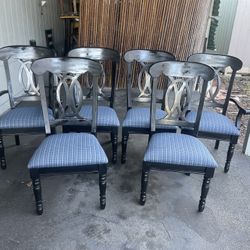 6 Sillas 🪑 Recien Tapizadas Casi Nuevas 