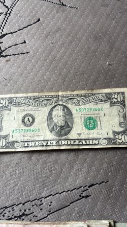 real 20$ DOLLAR BILL 1986A