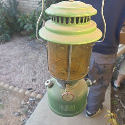 Vintage Roddy Camping Lantern With Pyrex Coleman Amber Globe 