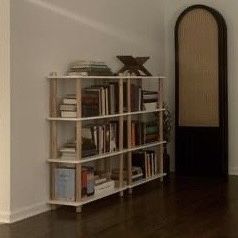 World, Market, White And Natural Wood bookshelves Scandinavian Style 