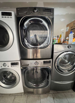 LG Front Load Washer & Dryer Set – Steam, Stackable, Stainless