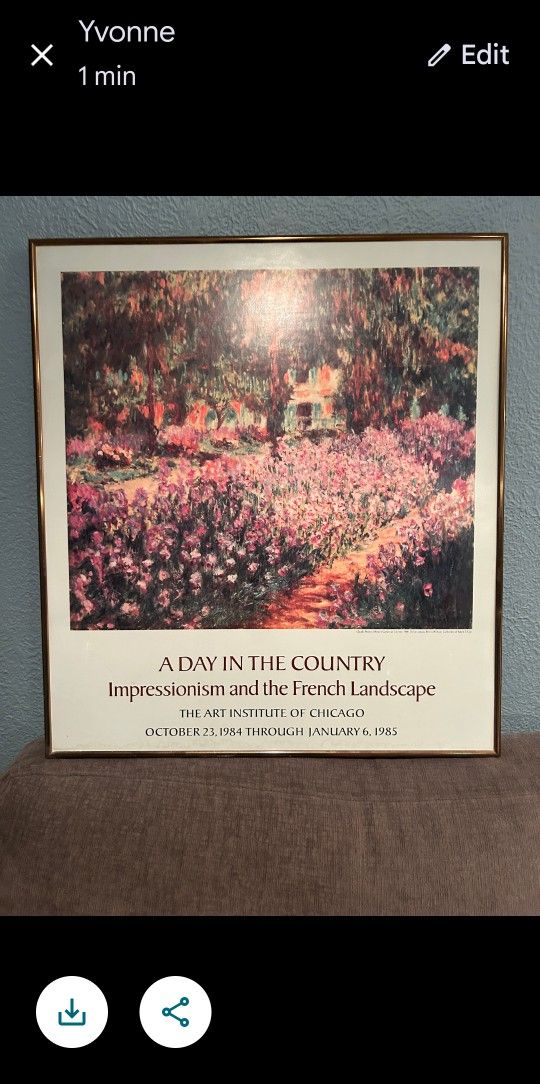 1984 poster for an exhibition titled "A Day in the Country: Impressionism and the French Landscape," held at The Art Institute of Chicago