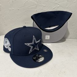 NFL New Era Dallas Cowboys Blue Helmet Patch 9fifty SnapBack Hats 