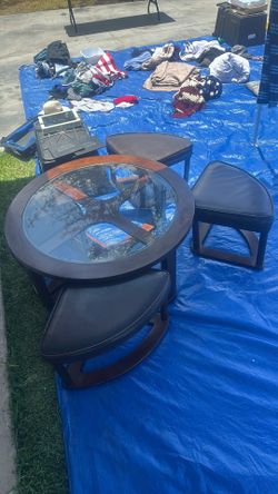 Round table with little stools
