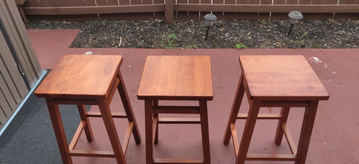 Rustic Solid Wood Bar Stools - Sturdy, Stylish, & Ready To Impress!