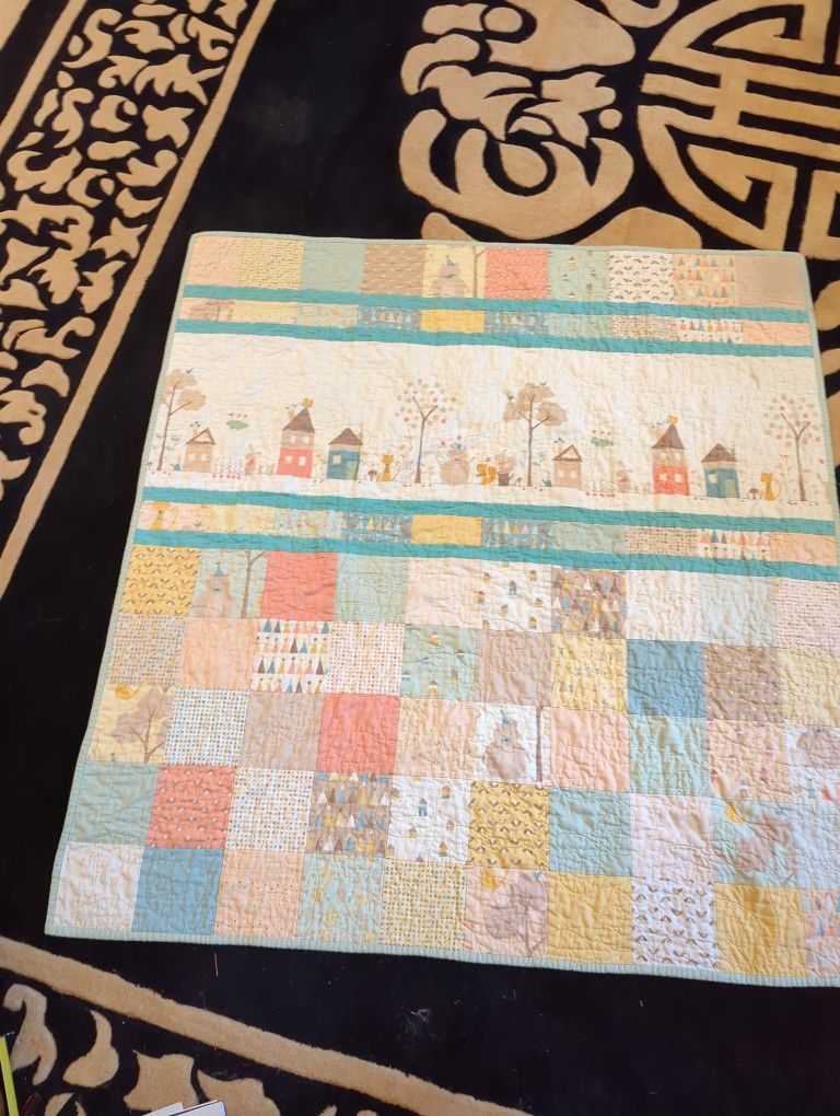 Pastel Colors Lap Quilt/Baby Blanket/Wall Hanging.