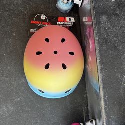 Skateboard And Helmet