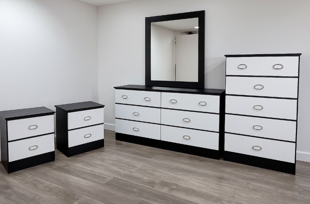 Dresser with Mirror, Chest and 2 Nightstands / Cómoda con Espejo, Gavetero y 2 Mesitas de Noche 🚚[Fast-Delivery]💨 