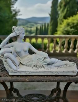 Vintage Large Greek Classical Statue Lady Pauline Bonaparte Venus Victrix Statue 24"×15"