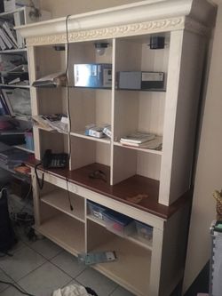 Desk, hutch, file cabinet