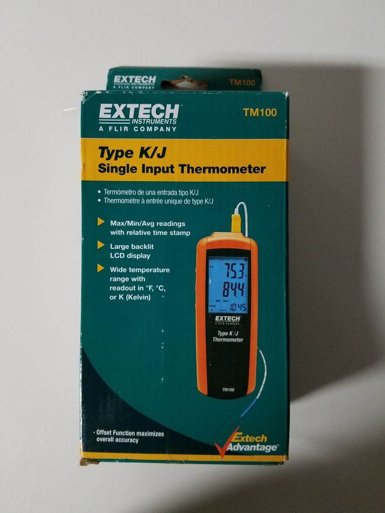 Extech TM100-NIST Type J/K Single Input Thermometer