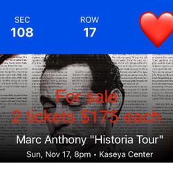 2 Tickets Available Each $175 