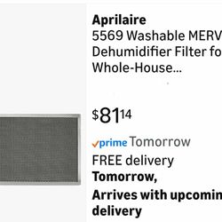 New Aprilaire 5569 Washable MERV 8 Dehumidifier Filter for Whole-House Dehumidifiers 1870, 1872, E130, 14x19x1 (Pack of 1)