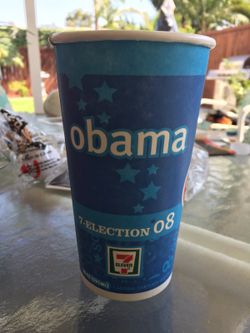 Rare 2008 election 7/11 Obama coffee cup