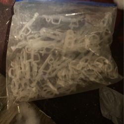 A bag of outside clips by Christmas lights