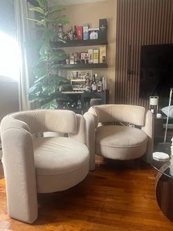 Open Back Barrel Accent Chair
