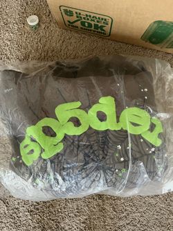 Spider Hoodie (grey And Green)