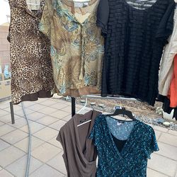 $5 Womens Clothes SZ XL 1X Shirts Name Brands Short Long Sleeve Business Casual Sweaters Button up Sheer