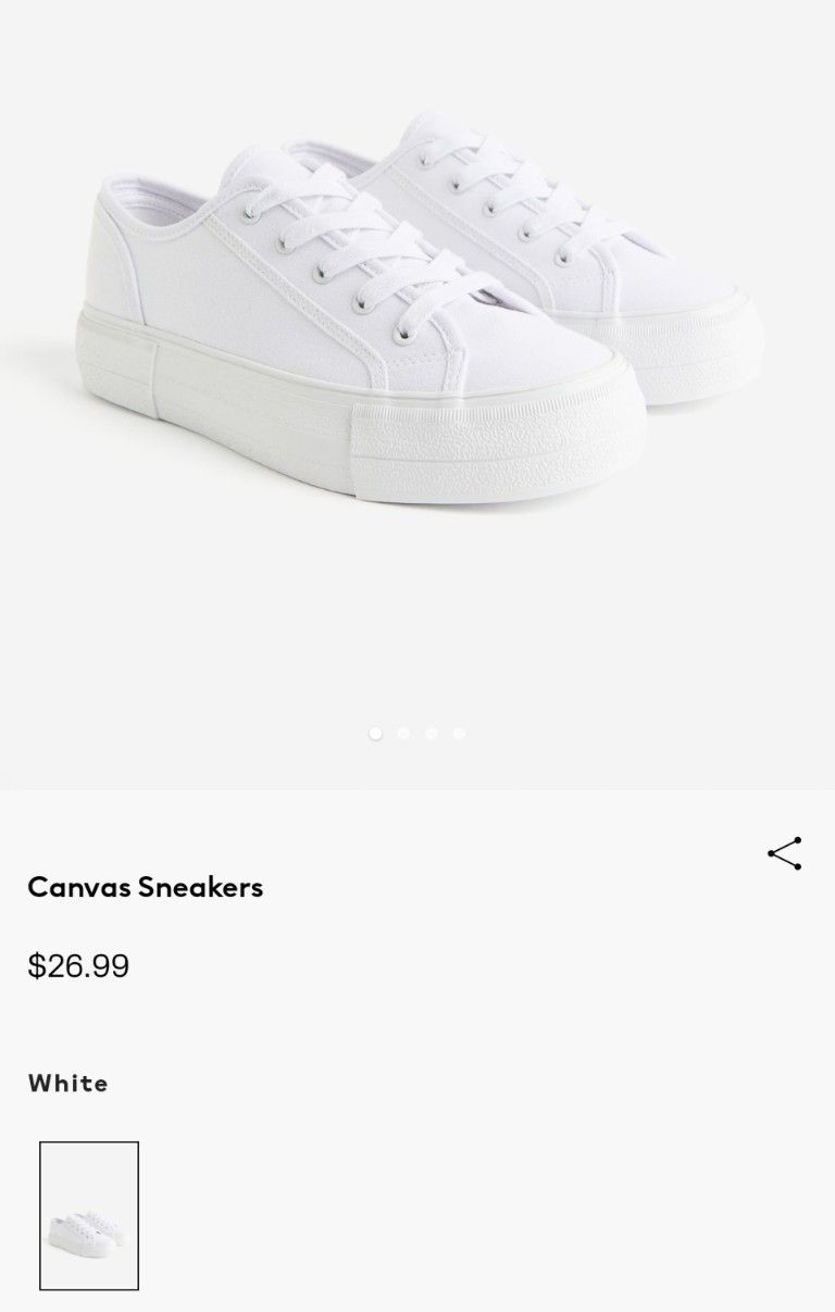White Canvas Sneakers H&M