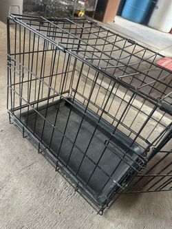 Black Wire Folding Dog Crate with Tray