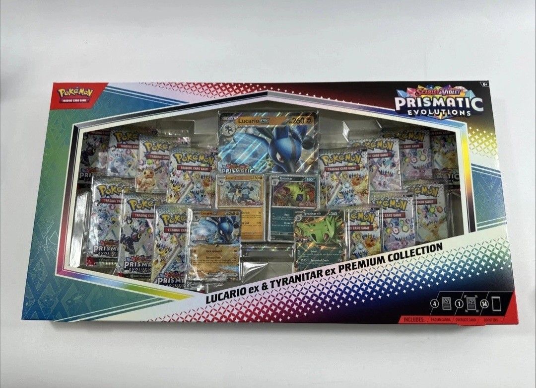 Pokemon TCG Lucario Ex Tyranitar Ex Premium Collection Prismatic Evolution