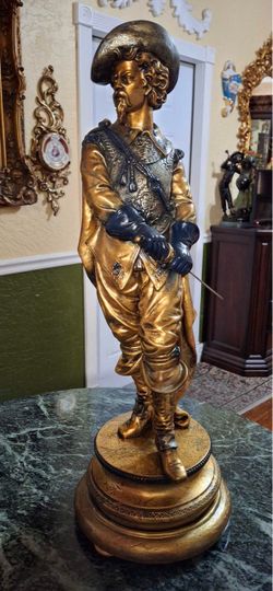 Antique wood Italian escayola figure