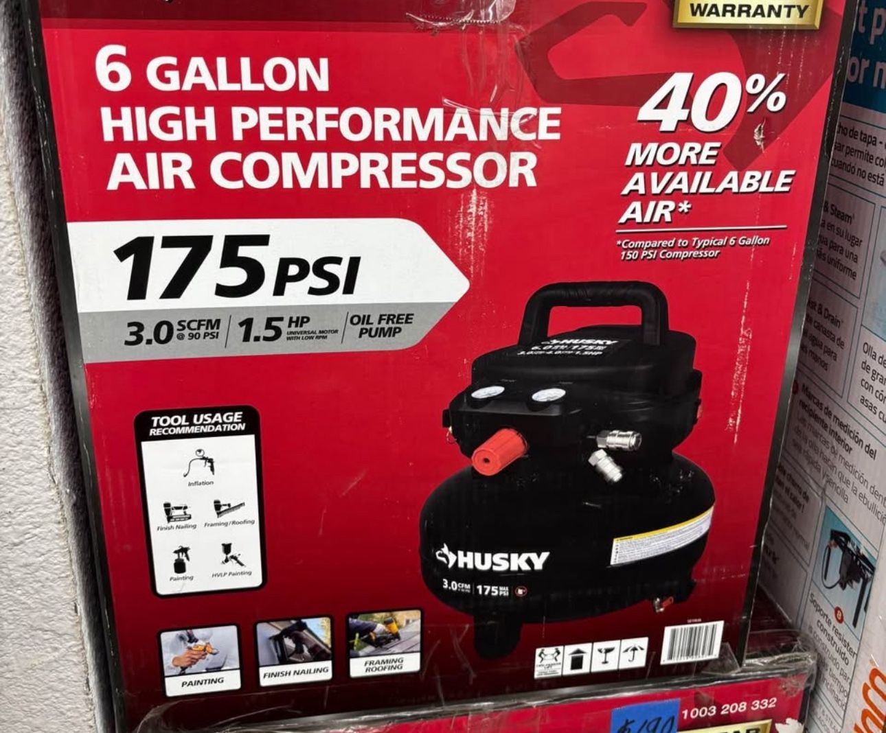 6 Gal. 175 PSI Electric Oil-Free High Performance Jobsite Pancake Air Compressor with Dual Gauges