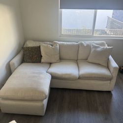 $295 Quick Sale/Best Offer 84” Beige Sofa w/ Reversible Chaise