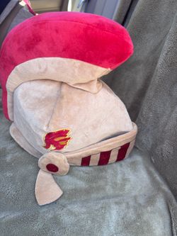 USC Trojans Plush Trojan Helmet Hat in cardinal red and gold.