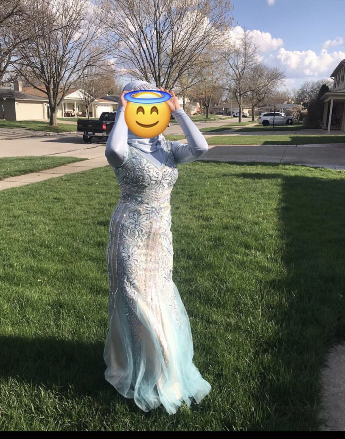 Baby blue mermaid dress
