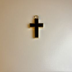 Gold And Black Plated Cross Pendant Urn