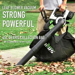 Brand New Cordless Leaf Blower&Vacuum SOYUS 3in1 Leaf Vacuum Mulcher 40V  360CFM 5 Speeds Brushless Battery Operated Leaf Blower for Lawn Care with  45L for Sale in Diamond Bar, CA - OfferUp
