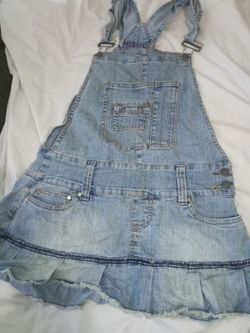 Jean overalls skirt