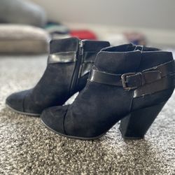 Carlos Santana Black Suede Booties